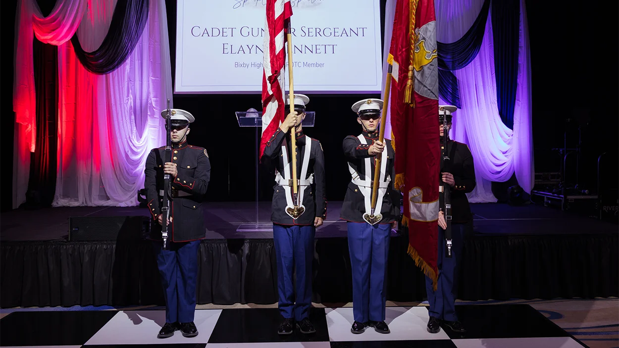 Sparta Gala river spirit 2026 event photos presentations of the colors Bixby ROTC
