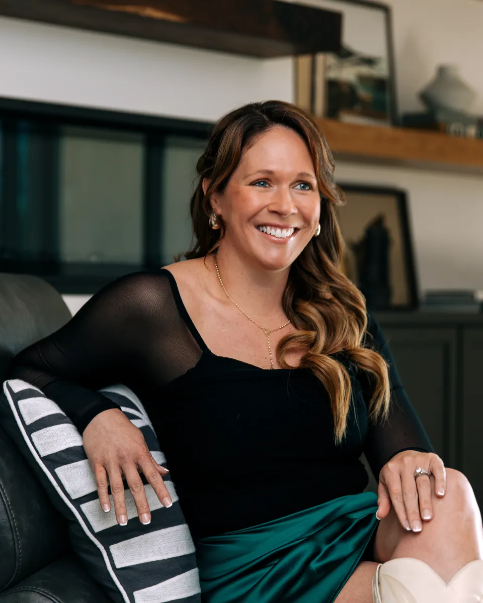 Allie Hodges of Our OK Realty photographed inside a newly built home recently listed for sale.