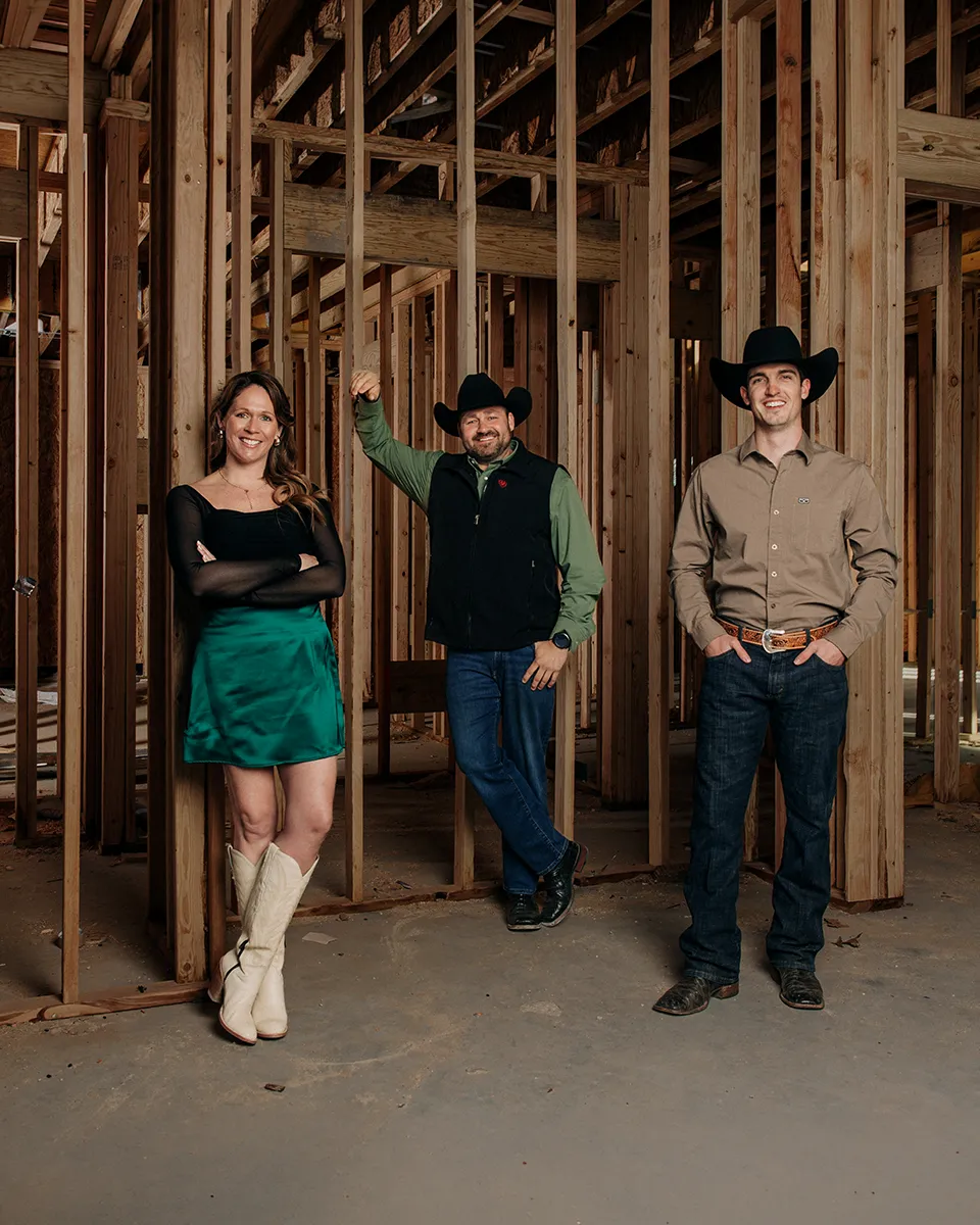 Allie Hodges of Our OK Realty with her real estate team at a residential construction project in Oklahoma.