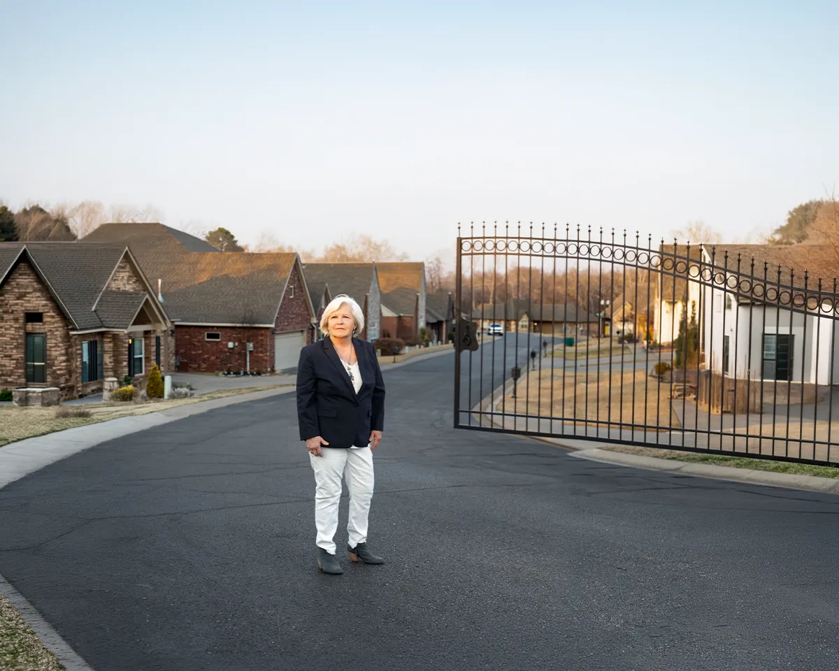 Fourth-generation housing developer and Tulsa Realtor Paula McGuire photographed for a Real Producers feature.